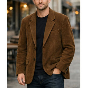 Claudio Morelli Blazer Men's Sz 42 Tall Long Brown Earthy Pockets Preppy Vintage